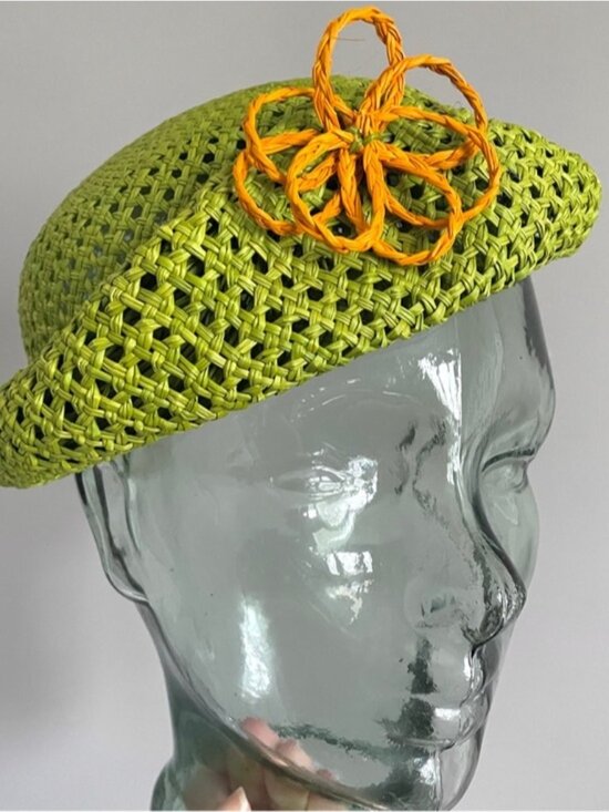 Vintage Green Seagrass Straw Half Hat - One Size main image 6
